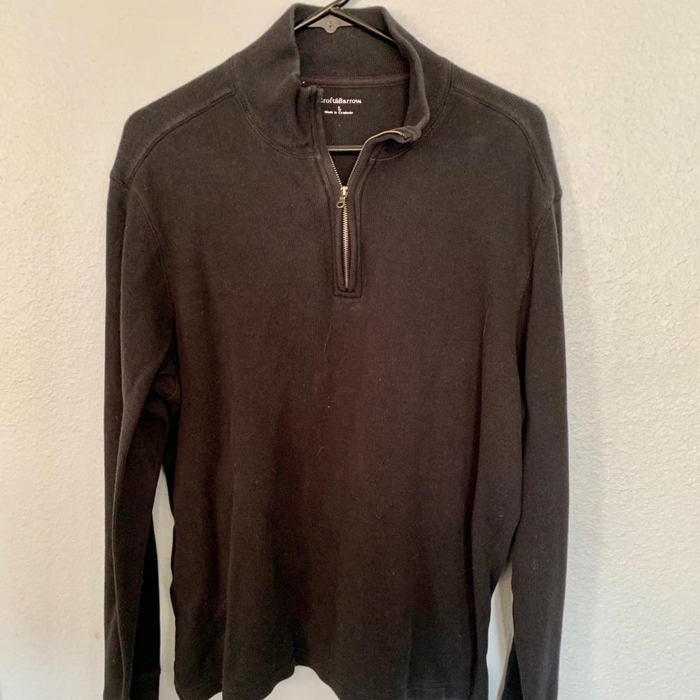 Croft and Barrow 1/4 Zip Black Sweater EOC